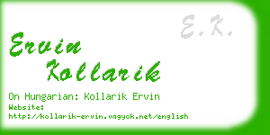 ervin kollarik business card